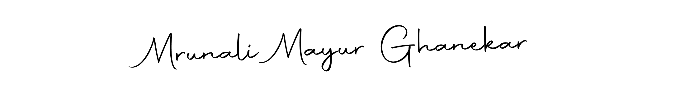Make a beautiful signature design for name Mrunali Mayur Ghanekar. With this signature (Autography-DOLnW) style, you can create a handwritten signature for free. Mrunali Mayur Ghanekar signature style 10 images and pictures png