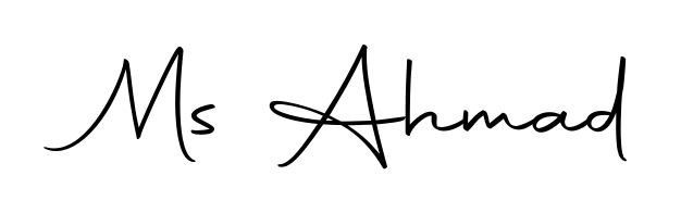 Quickly download Ms Ahmad name signature in high-resolution PNG using Autography-DOLnW style. Ready to insert into PDFs and online applications. Ms Ahmad signature style 10 images and pictures png