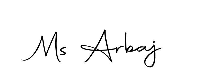 How to make Ms Arbaj name signature. Use Autography-DOLnW style for creating short signs online. This is the latest handwritten sign. Ms Arbaj signature style 10 images and pictures png