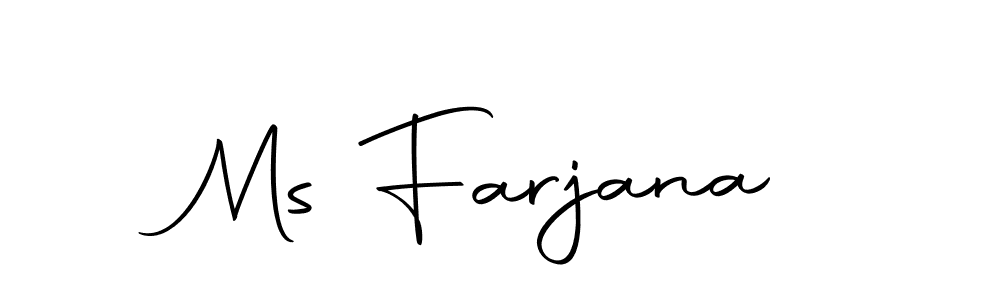 Make a beautiful signature design for name Ms Farjana. Use this online signature maker to create a handwritten signature for free. Ms Farjana signature style 10 images and pictures png
