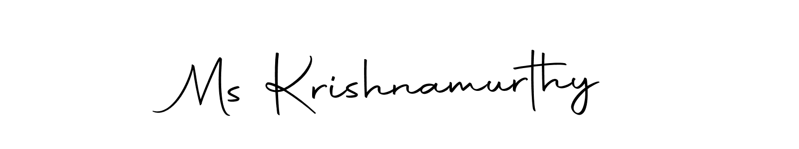 How to make Ms Krishnamurthy name signature. Use Autography-DOLnW style for creating short signs online. This is the latest handwritten sign. Ms Krishnamurthy signature style 10 images and pictures png