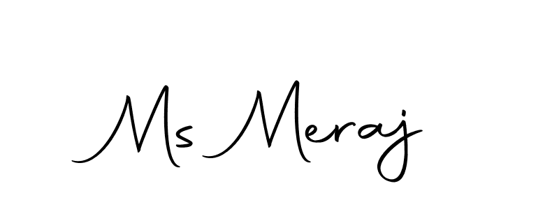 How to make Ms Meraj name signature. Use Autography-DOLnW style for creating short signs online. This is the latest handwritten sign. Ms Meraj signature style 10 images and pictures png