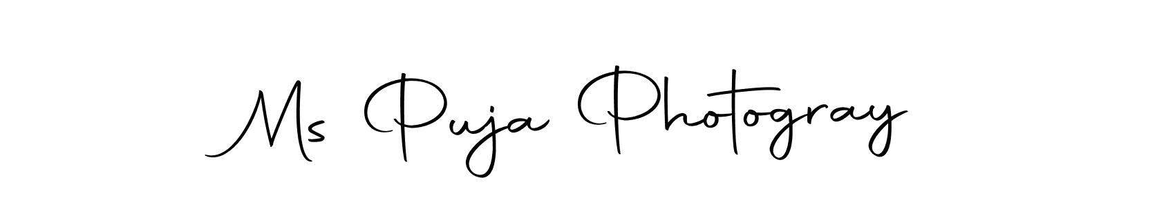 How to make Ms Puja Photogray name signature. Use Autography-DOLnW style for creating short signs online. This is the latest handwritten sign. Ms Puja Photogray signature style 10 images and pictures png