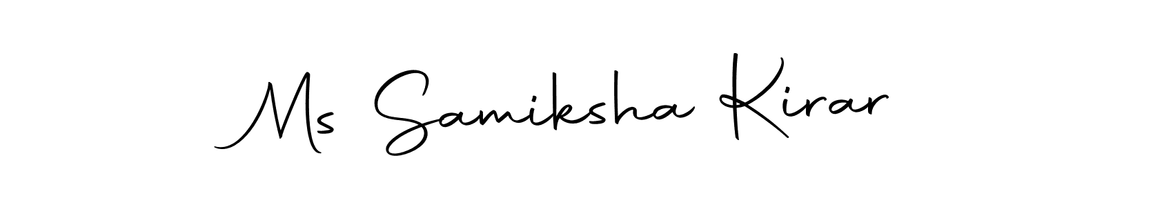 Make a beautiful signature design for name Ms Samiksha Kirar. With this signature (Autography-DOLnW) style, you can create a handwritten signature for free. Ms Samiksha Kirar signature style 10 images and pictures png