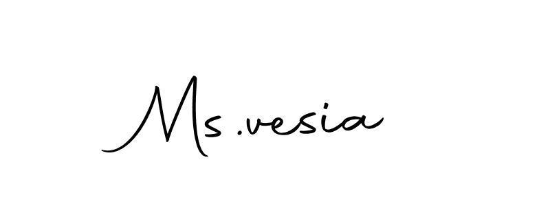 How to make Ms.vesia name signature. Use Autography-DOLnW style for creating short signs online. This is the latest handwritten sign. Ms.vesia signature style 10 images and pictures png
