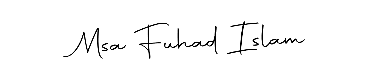 Create a beautiful signature design for name Msa Fuhad Islam. With this signature (Autography-DOLnW) fonts, you can make a handwritten signature for free. Msa Fuhad Islam signature style 10 images and pictures png