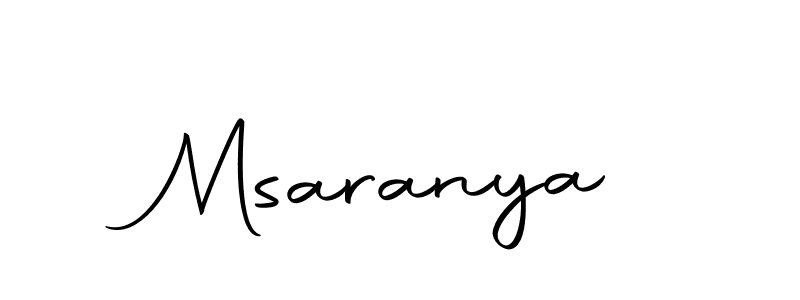 You should practise on your own different ways (Autography-DOLnW) to write your name (Msaranya) in signature. don't let someone else do it for you. Msaranya signature style 10 images and pictures png