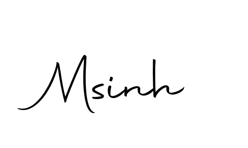 You should practise on your own different ways (Autography-DOLnW) to write your name (Msinh) in signature. don't let someone else do it for you. Msinh signature style 10 images and pictures png