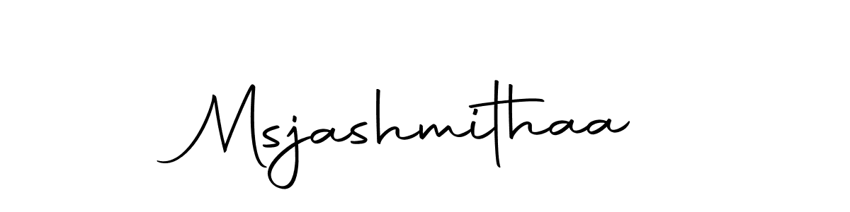 Create a beautiful signature design for name Msjashmithaa. With this signature (Autography-DOLnW) fonts, you can make a handwritten signature for free. Msjashmithaa signature style 10 images and pictures png