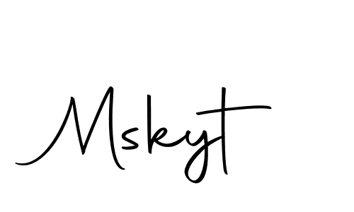 How to make Mskyt name signature. Use Autography-DOLnW style for creating short signs online. This is the latest handwritten sign. Mskyt signature style 10 images and pictures png