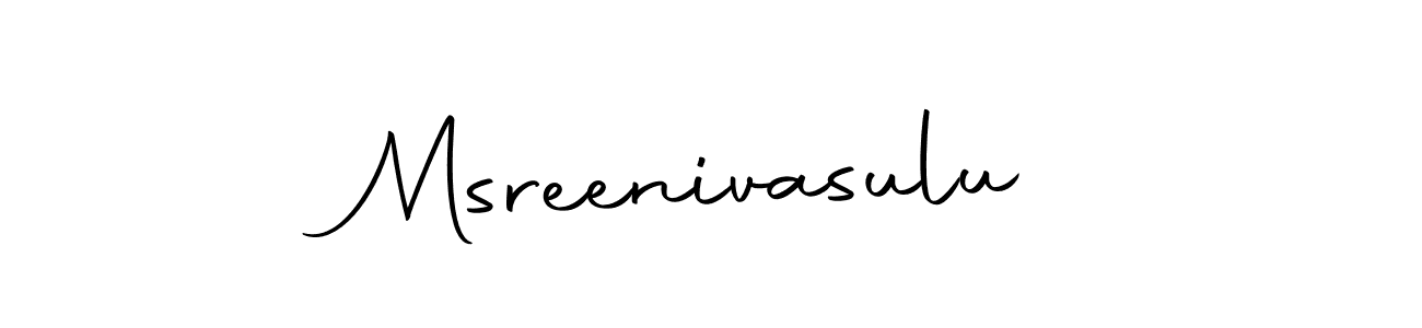 Use a signature maker to create a handwritten signature online. With this signature software, you can design (Autography-DOLnW) your own signature for name Msreenivasulu. Msreenivasulu signature style 10 images and pictures png