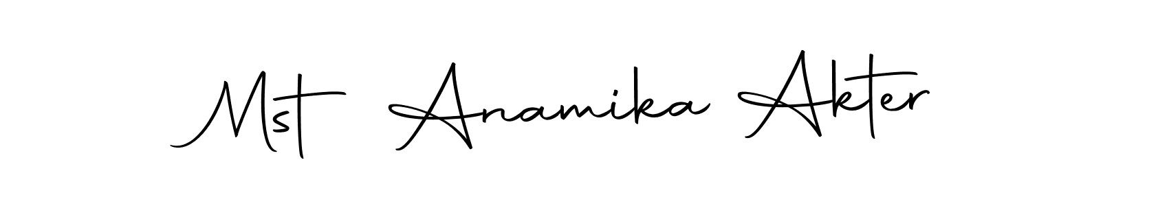 Make a beautiful signature design for name Mst Anamika Akter. With this signature (Autography-DOLnW) style, you can create a handwritten signature for free. Mst Anamika Akter signature style 10 images and pictures png