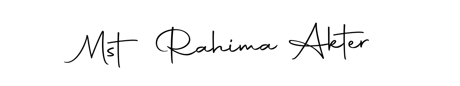 Make a short Mst Rahima Akter signature style. Manage your documents anywhere anytime using Autography-DOLnW. Create and add eSignatures, submit forms, share and send files easily. Mst Rahima Akter signature style 10 images and pictures png