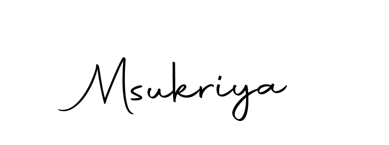 Use a signature maker to create a handwritten signature online. With this signature software, you can design (Autography-DOLnW) your own signature for name Msukriya. Msukriya signature style 10 images and pictures png