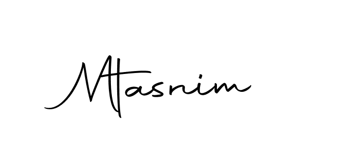 Make a beautiful signature design for name Mtasnim. With this signature (Autography-DOLnW) style, you can create a handwritten signature for free. Mtasnim signature style 10 images and pictures png