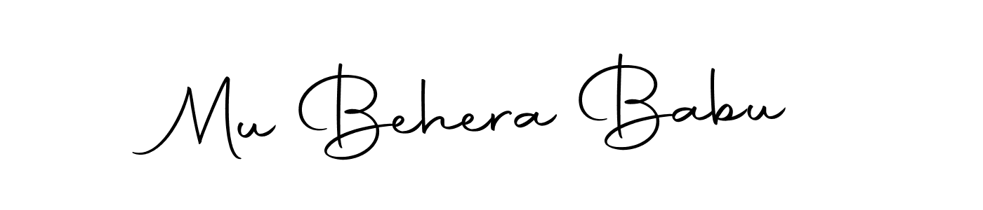 How to make Mu Behera Babu name signature. Use Autography-DOLnW style for creating short signs online. This is the latest handwritten sign. Mu Behera Babu signature style 10 images and pictures png