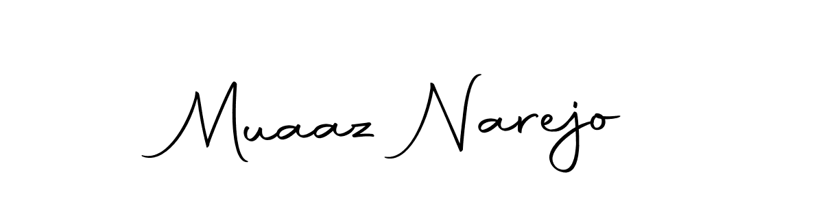 How to make Muaaz Narejo name signature. Use Autography-DOLnW style for creating short signs online. This is the latest handwritten sign. Muaaz Narejo signature style 10 images and pictures png