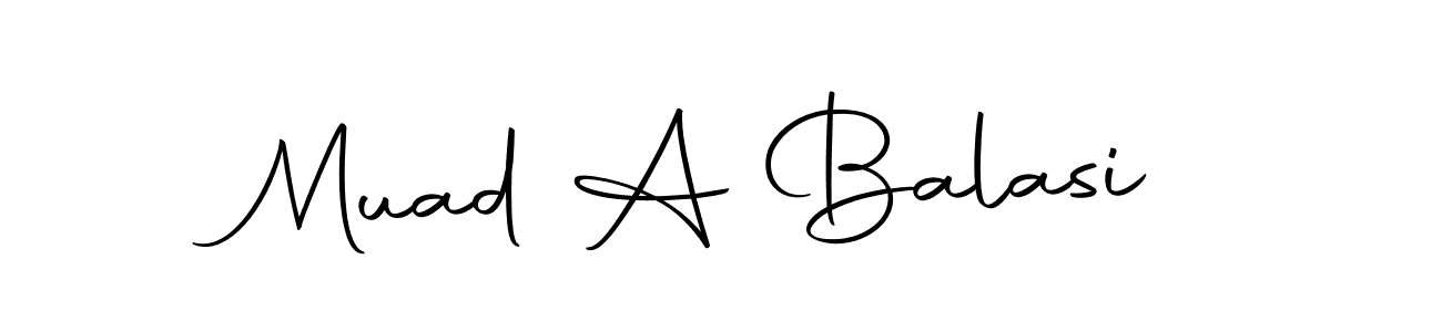 How to make Muad A Balasi name signature. Use Autography-DOLnW style for creating short signs online. This is the latest handwritten sign. Muad A Balasi signature style 10 images and pictures png
