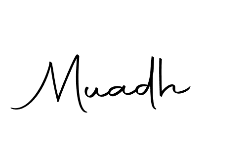 You can use this online signature creator to create a handwritten signature for the name Muadh. This is the best online autograph maker. Muadh signature style 10 images and pictures png