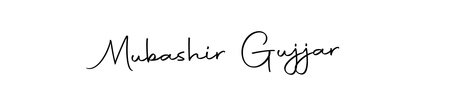 How to make Mubashir Gujjar name signature. Use Autography-DOLnW style for creating short signs online. This is the latest handwritten sign. Mubashir Gujjar signature style 10 images and pictures png