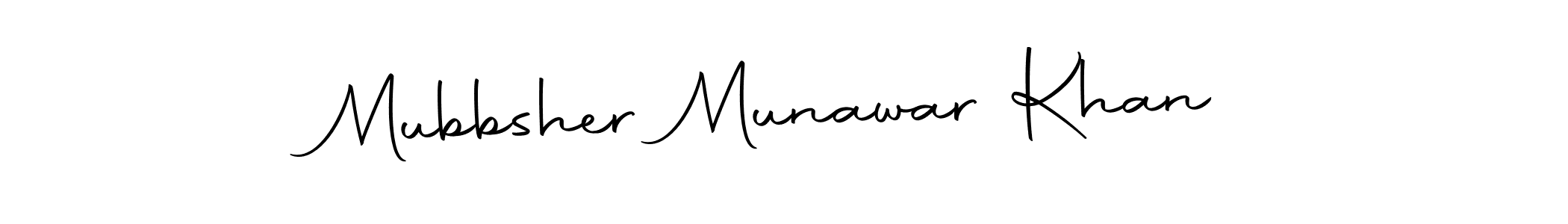 Autography-DOLnW is a professional signature style that is perfect for those who want to add a touch of class to their signature. It is also a great choice for those who want to make their signature more unique. Get Mubbsher Munawar Khan name to fancy signature for free. Mubbsher Munawar Khan signature style 10 images and pictures png