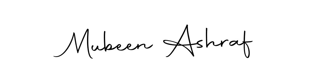 How to make Mubeen Ashraf name signature. Use Autography-DOLnW style for creating short signs online. This is the latest handwritten sign. Mubeen Ashraf signature style 10 images and pictures png