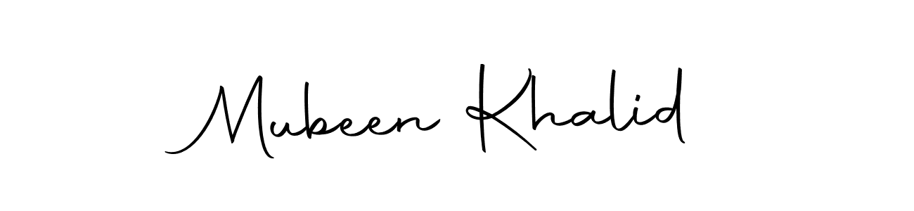 Use a signature maker to create a handwritten signature online. With this signature software, you can design (Autography-DOLnW) your own signature for name Mubeen Khalid. Mubeen Khalid signature style 10 images and pictures png