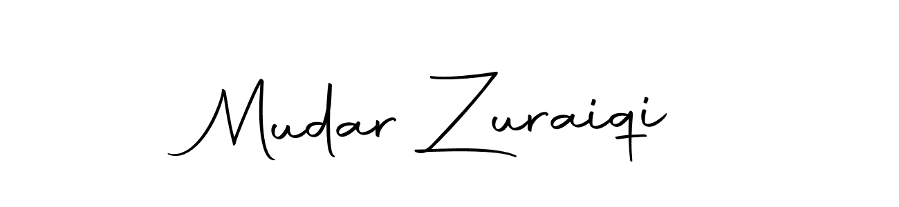 How to make Mudar Zuraiqi name signature. Use Autography-DOLnW style for creating short signs online. This is the latest handwritten sign. Mudar Zuraiqi signature style 10 images and pictures png
