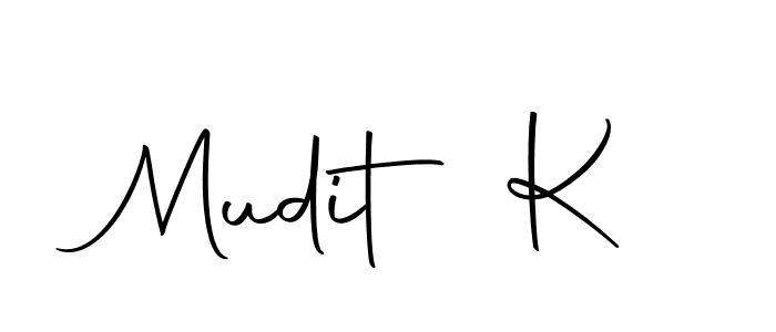 How to make Mudit K name signature. Use Autography-DOLnW style for creating short signs online. This is the latest handwritten sign. Mudit K signature style 10 images and pictures png