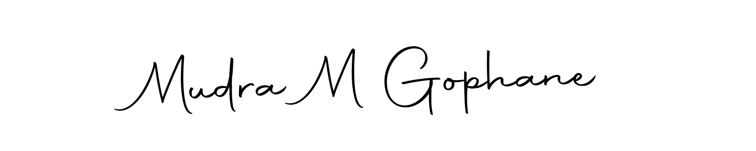 The best way (Autography-DOLnW) to make a short signature is to pick only two or three words in your name. The name Mudra M Gophane include a total of six letters. For converting this name. Mudra M Gophane signature style 10 images and pictures png