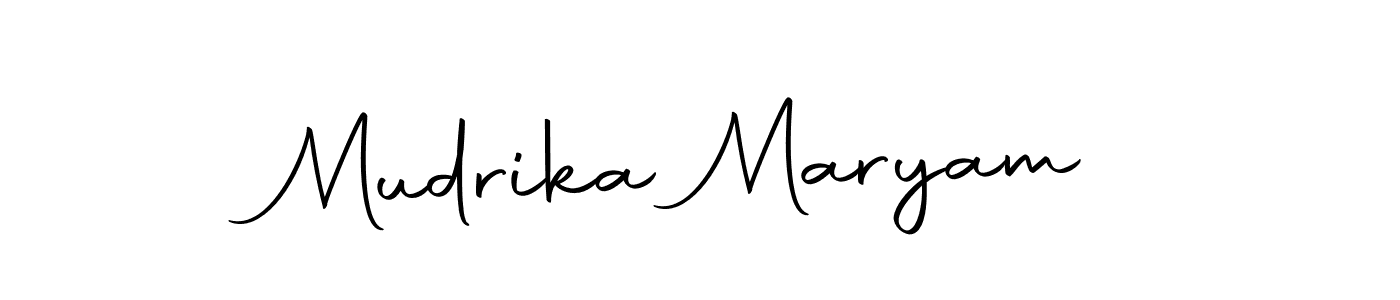 Create a beautiful signature design for name Mudrika Maryam. With this signature (Autography-DOLnW) fonts, you can make a handwritten signature for free. Mudrika Maryam signature style 10 images and pictures png
