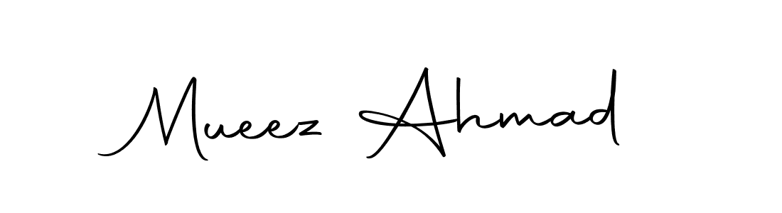 How to make Mueez Ahmad signature? Autography-DOLnW is a professional autograph style. Create handwritten signature for Mueez Ahmad name. Mueez Ahmad signature style 10 images and pictures png