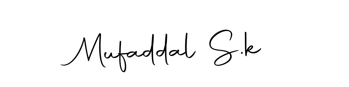 How to make Mufaddal S.k name signature. Use Autography-DOLnW style for creating short signs online. This is the latest handwritten sign. Mufaddal S.k signature style 10 images and pictures png