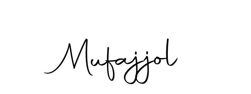 How to make Mufajjol name signature. Use Autography-DOLnW style for creating short signs online. This is the latest handwritten sign. Mufajjol signature style 10 images and pictures png