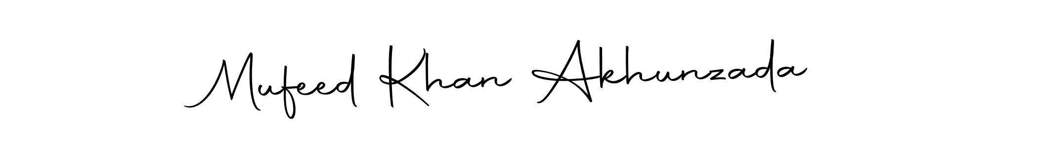 Create a beautiful signature design for name Mufeed Khan Akhunzada. With this signature (Autography-DOLnW) fonts, you can make a handwritten signature for free. Mufeed Khan Akhunzada signature style 10 images and pictures png