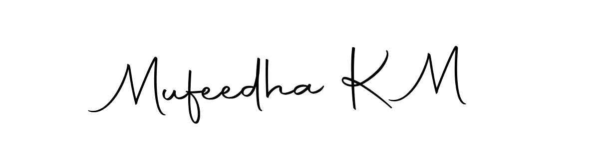 How to make Mufeedha K M signature? Autography-DOLnW is a professional autograph style. Create handwritten signature for Mufeedha K M name. Mufeedha K M signature style 10 images and pictures png