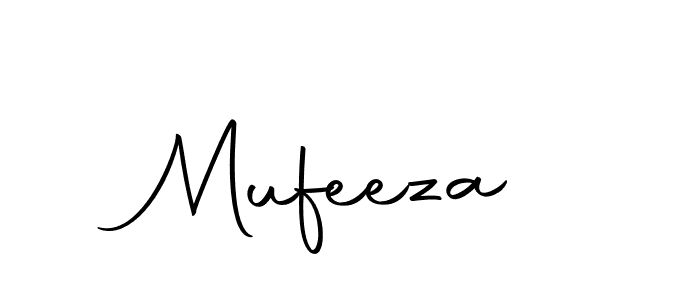 Use a signature maker to create a handwritten signature online. With this signature software, you can design (Autography-DOLnW) your own signature for name Mufeeza. Mufeeza signature style 10 images and pictures png