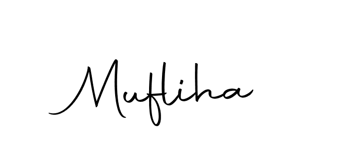 Use a signature maker to create a handwritten signature online. With this signature software, you can design (Autography-DOLnW) your own signature for name Mufliha. Mufliha signature style 10 images and pictures png