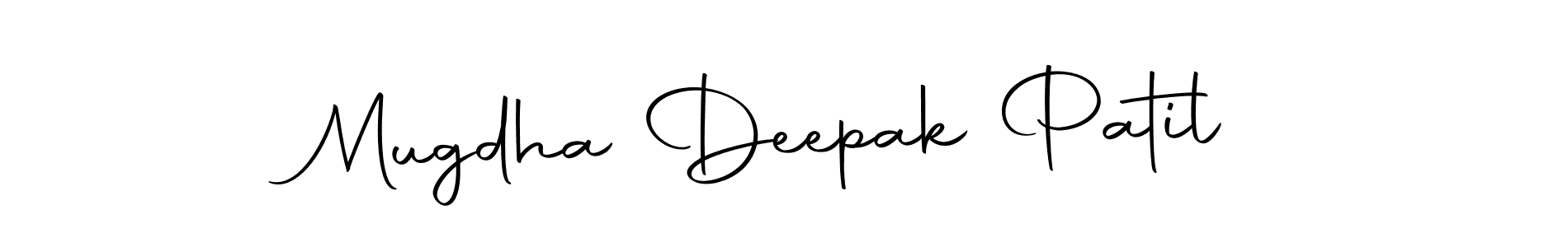 Create a beautiful signature design for name Mugdha Deepak Patil. With this signature (Autography-DOLnW) fonts, you can make a handwritten signature for free. Mugdha Deepak Patil signature style 10 images and pictures png