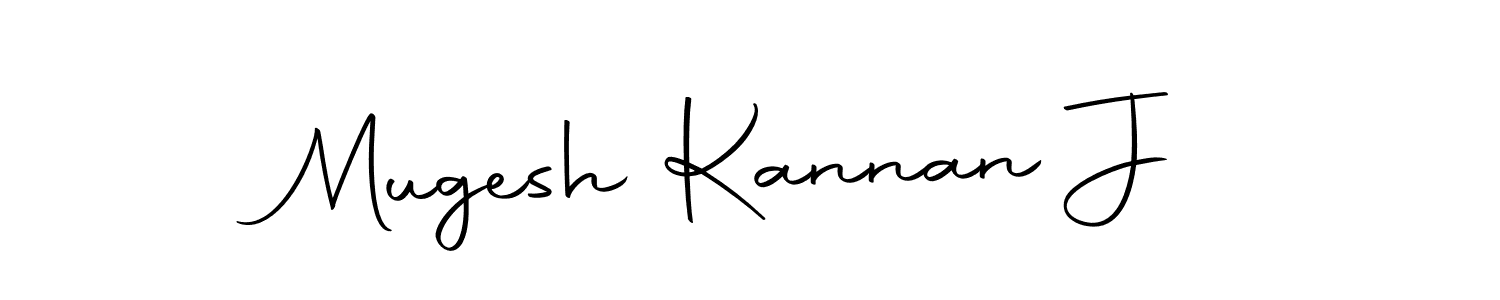 How to make Mugesh Kannan J name signature. Use Autography-DOLnW style for creating short signs online. This is the latest handwritten sign. Mugesh Kannan J signature style 10 images and pictures png