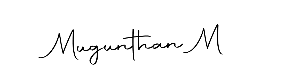 Mugunthan M stylish signature style. Best Handwritten Sign (Autography-DOLnW) for my name. Handwritten Signature Collection Ideas for my name Mugunthan M. Mugunthan M signature style 10 images and pictures png