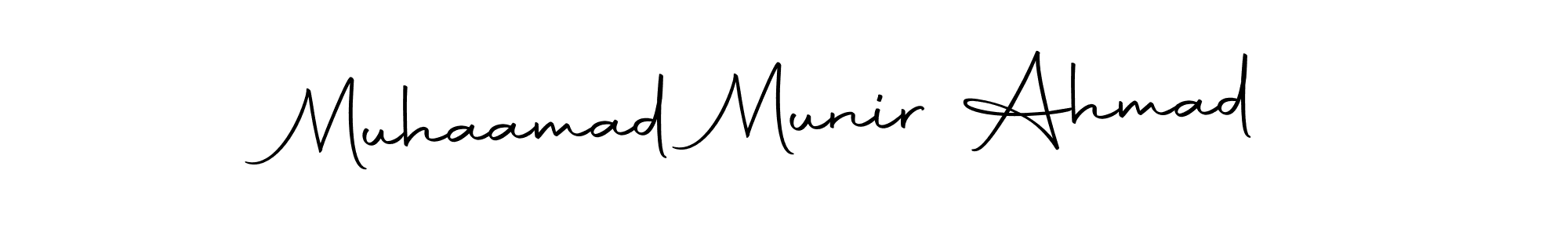 How to make Muhaamad Munir Ahmad name signature. Use Autography-DOLnW style for creating short signs online. This is the latest handwritten sign. Muhaamad Munir Ahmad signature style 10 images and pictures png