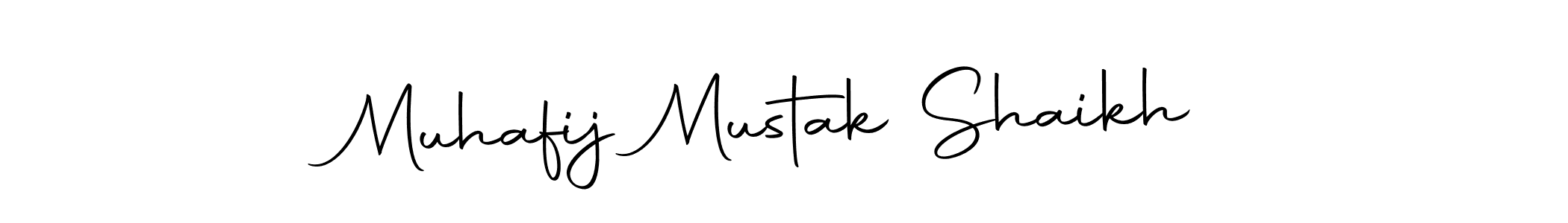 if you are searching for the best signature style for your name Muhafij Mustak Shaikh. so please give up your signature search. here we have designed multiple signature styles  using Autography-DOLnW. Muhafij Mustak Shaikh signature style 10 images and pictures png