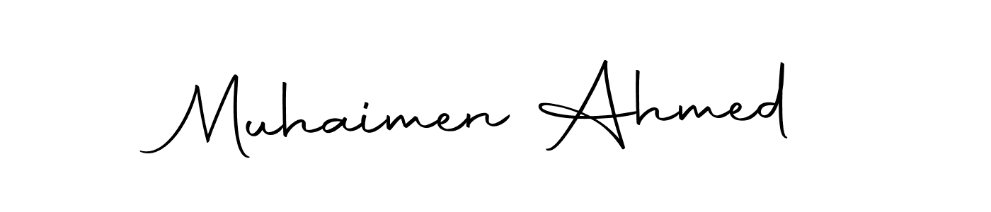 You should practise on your own different ways (Autography-DOLnW) to write your name (Muhaimen Ahmed) in signature. don't let someone else do it for you. Muhaimen Ahmed signature style 10 images and pictures png