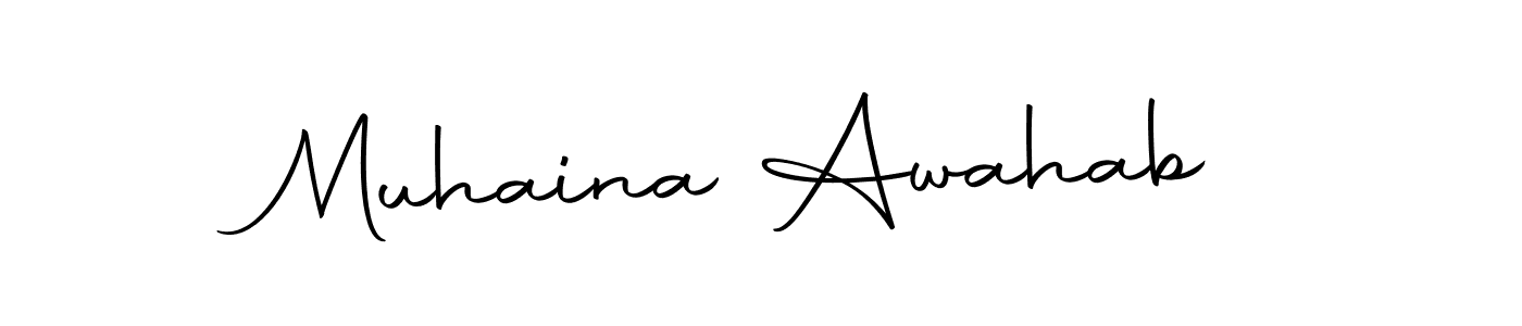 Make a beautiful signature design for name Muhaina Awahab. With this signature (Autography-DOLnW) style, you can create a handwritten signature for free. Muhaina Awahab signature style 10 images and pictures png