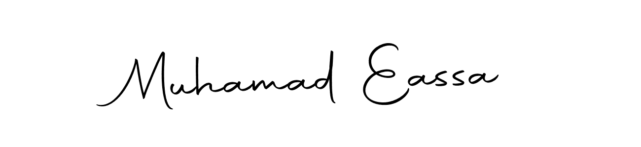 How to make Muhamad Eassa name signature. Use Autography-DOLnW style for creating short signs online. This is the latest handwritten sign. Muhamad Eassa signature style 10 images and pictures png