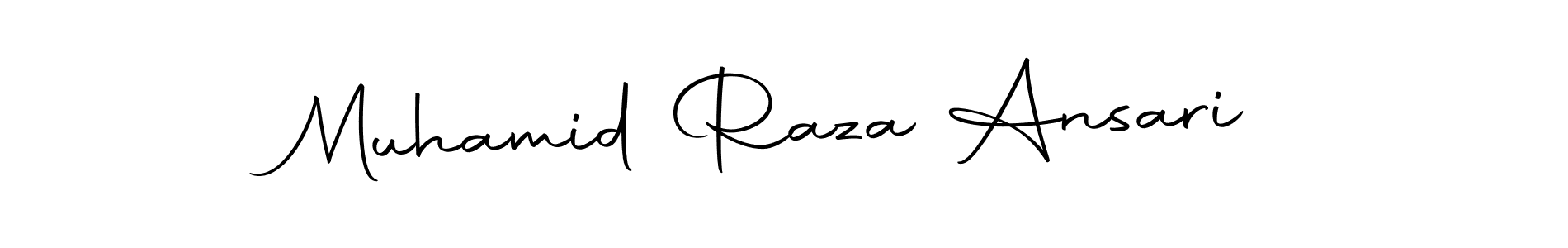 The best way (Autography-DOLnW) to make a short signature is to pick only two or three words in your name. The name Muhamid Raza Ansari include a total of six letters. For converting this name. Muhamid Raza Ansari signature style 10 images and pictures png