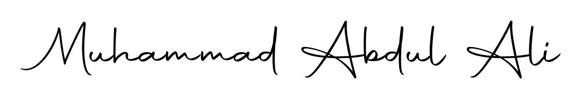 Try this chic Muhammad Abdul Ali handwritten sign style. Using Autography-DOLnW font elements, it gives your name a sleek, memorable identity. Muhammad Abdul Ali signature style 10 images and pictures png