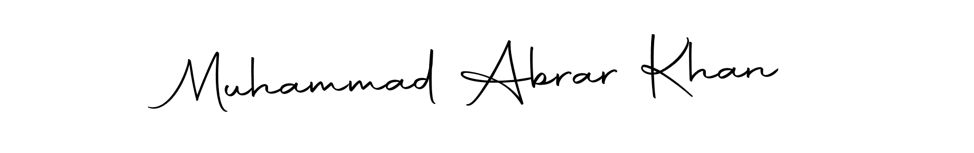 How to make Muhammad Abrar Khan name signature. Use Autography-DOLnW style for creating short signs online. This is the latest handwritten sign. Muhammad Abrar Khan signature style 10 images and pictures png