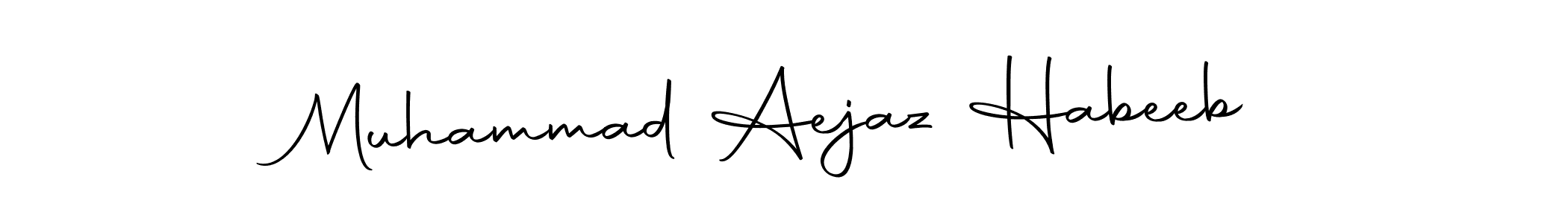 This is the best signature style for the Muhammad Aejaz Habeeb name. Also you like these signature font (Autography-DOLnW). Mix name signature. Muhammad Aejaz Habeeb signature style 10 images and pictures png